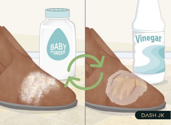 Làm sạch giày da lộn bằng Giấm