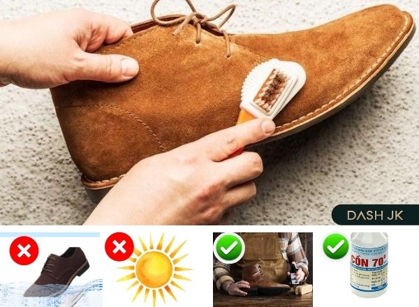 Những lưu ý khi làm sạch giày da lộn