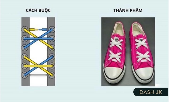 Thắt dây giày Nike kiểu hoa cúc