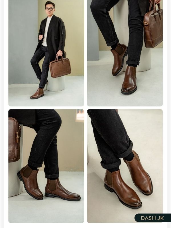Phối đồ quần âu với giày Chelsea Boots
