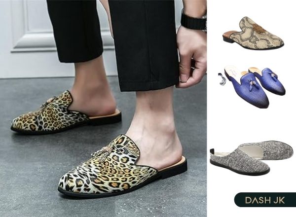 Giày sục nam thêu họa tiết