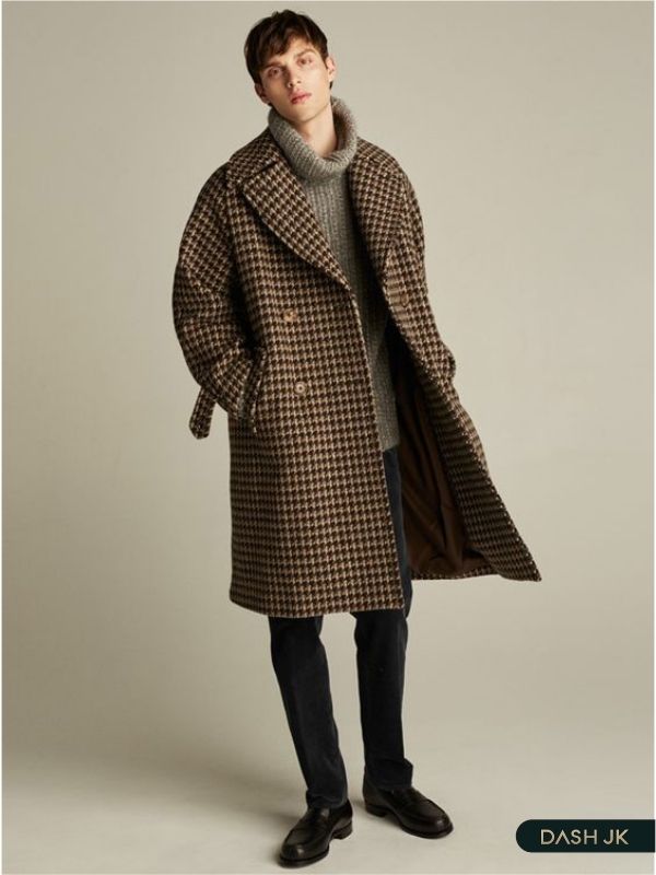 Áo len cao cổ, áo măng tô, giày Loafer và quần tây