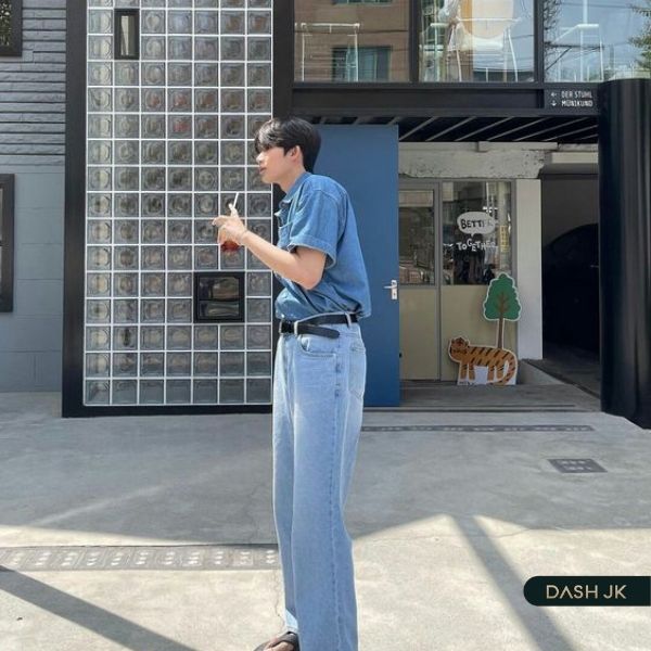 Phối đồ nam Hàn Quốc với các item jeans