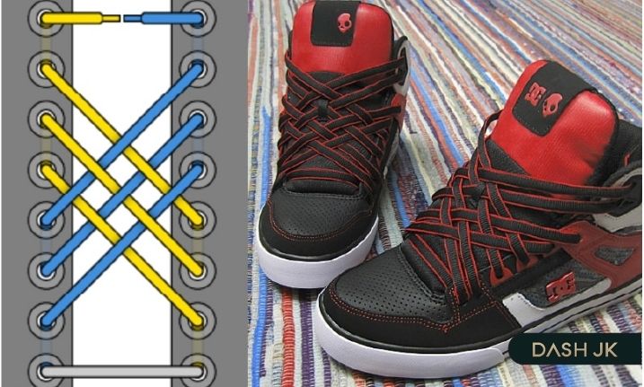 Xỏ dây giày Nike Jordan theo dạng lưới