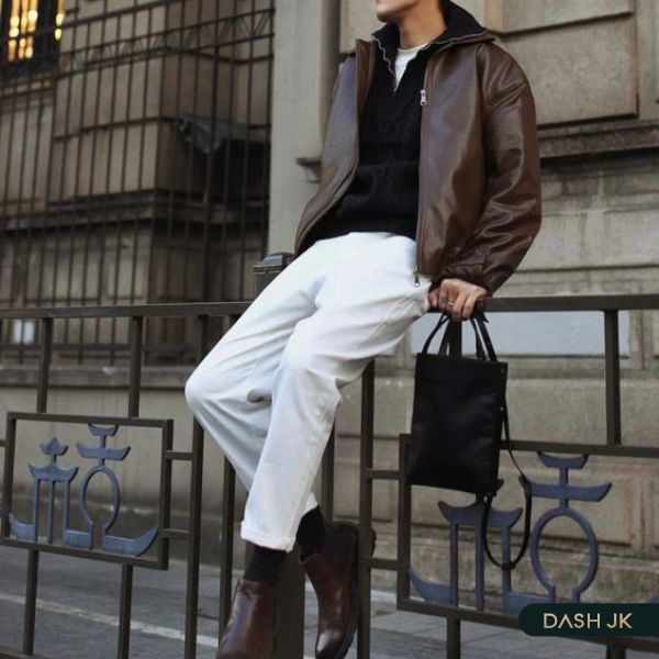 Mix đồ cùng áo khoác da 