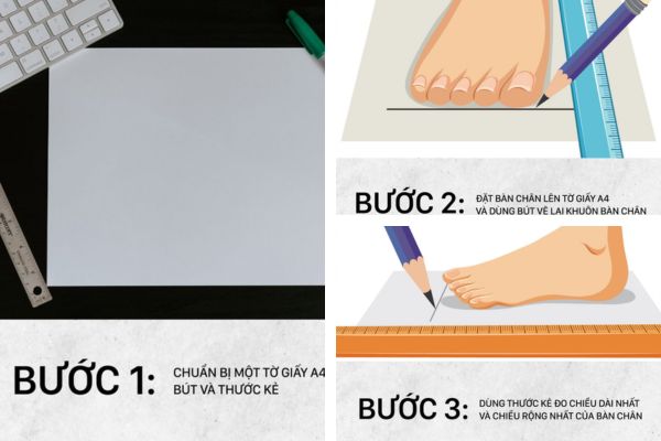 Các bước lựa chọn size giày cho chân