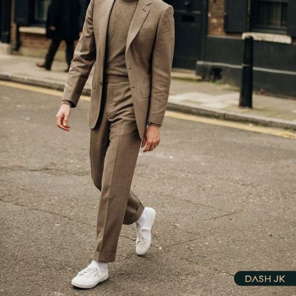 Giày thể thao không nên cùng màu với bộ vest