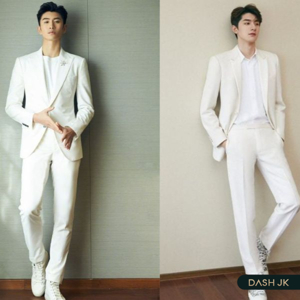 Vest trắng và giày thể thao