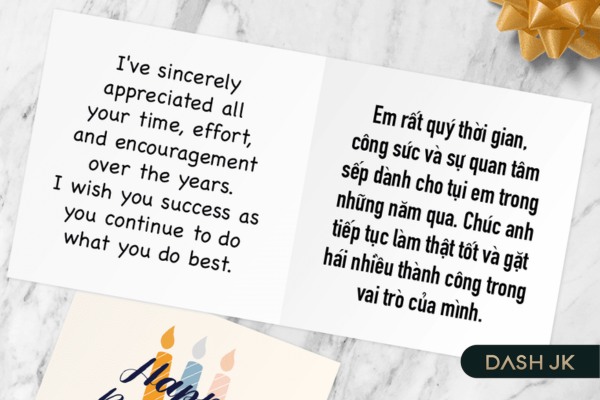 Lời chúc sêp thăng chức bằng tiếng anh