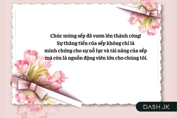 Lời chúc ý nghĩa tặng sếp thăng chức