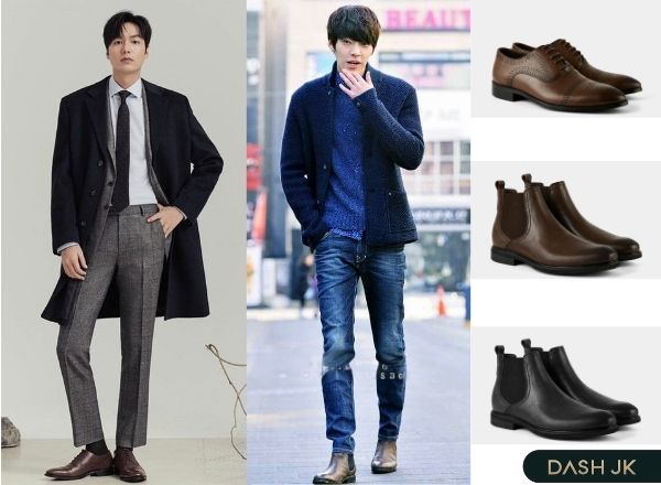 Phối đồ với giày tây nam phong cách Hàn Quốc