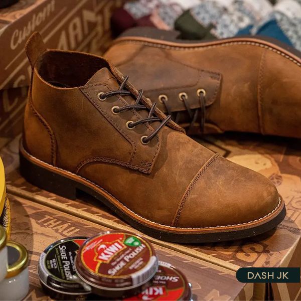 Giày công sở cá tính da sáp Chukka Boot