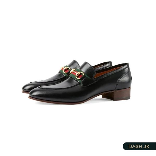 Giày Lười Nam Gucci Loafer With Horsebit Black đế cao tôn dáng