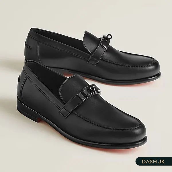 Giày Lười Nam Hermès Destin Loafer Shoes màu đen tối giản