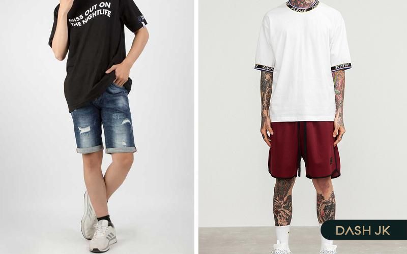 Phối giày màu kem với quần short và áo thun năng động trẻ trung