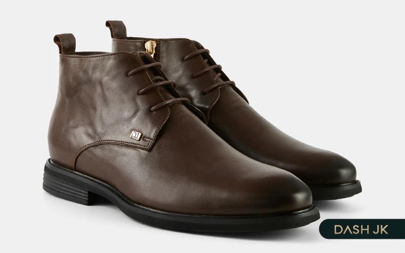 Chukka boots buộc dây mix khóa kim loại phong cách, cá tính