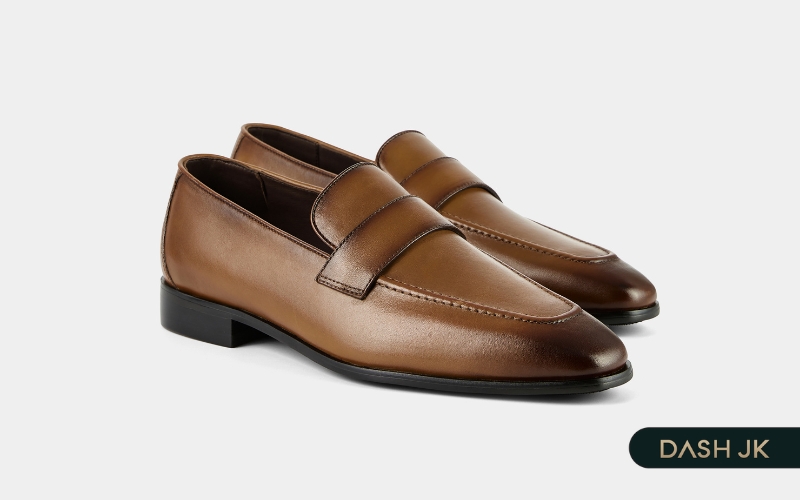 Giày cưới nam tăng chiều cao nhẹ nhàng Loafer mũi vuông phong cách