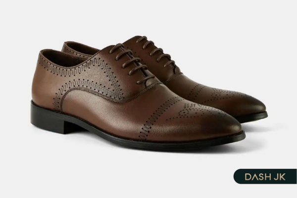 Giày cưới nam tăng chiều cao Oxford Classical nâu trầm ấm