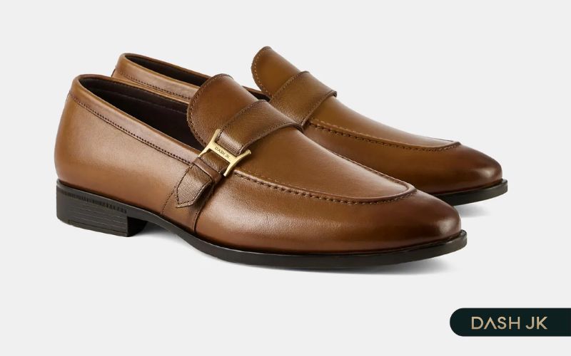 Giày da bò nam cao cấp CLEMENT đai ngang da nhám