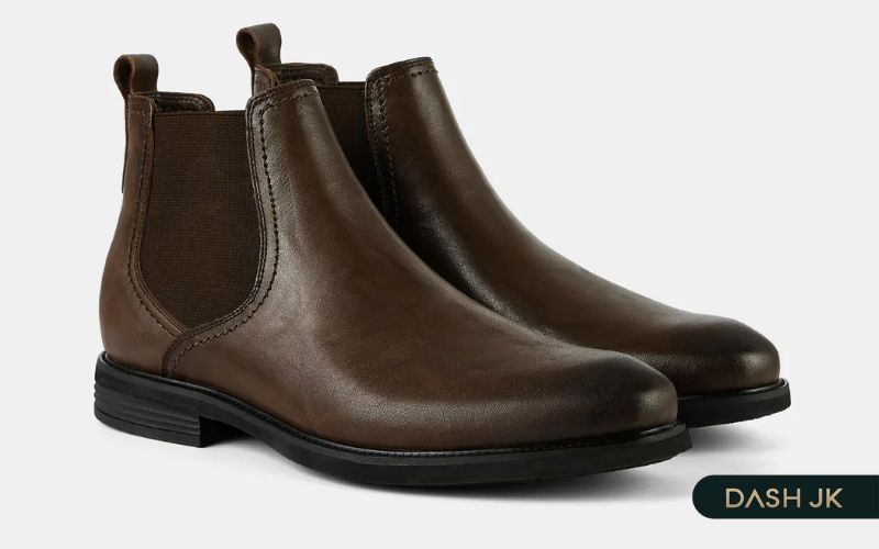 Chelsea boots không dây da bò hàng hiệu hiện đại, phá cách