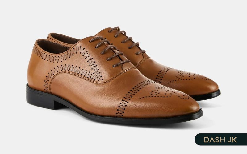 Giày tây nam oxford họa tiết đục lỗ kết hợp đế phíp tinh tế