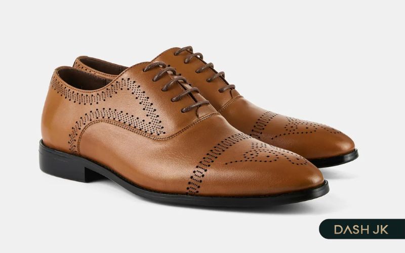 Giày Oxford nam hàng hiệu trẻ trung hoạ tiết đục lỗ tinh tế