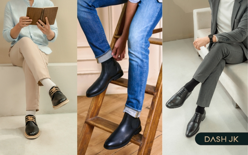 Các set đồ phối với giày da đen nam cho quý ông công sở