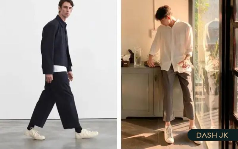 Công thức phối áo sơ mi với sneaker thanh lịch