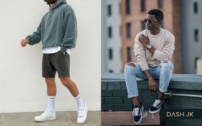 Phối sweater/hoodie cùng sneaker khỏe khoắn, thời trang