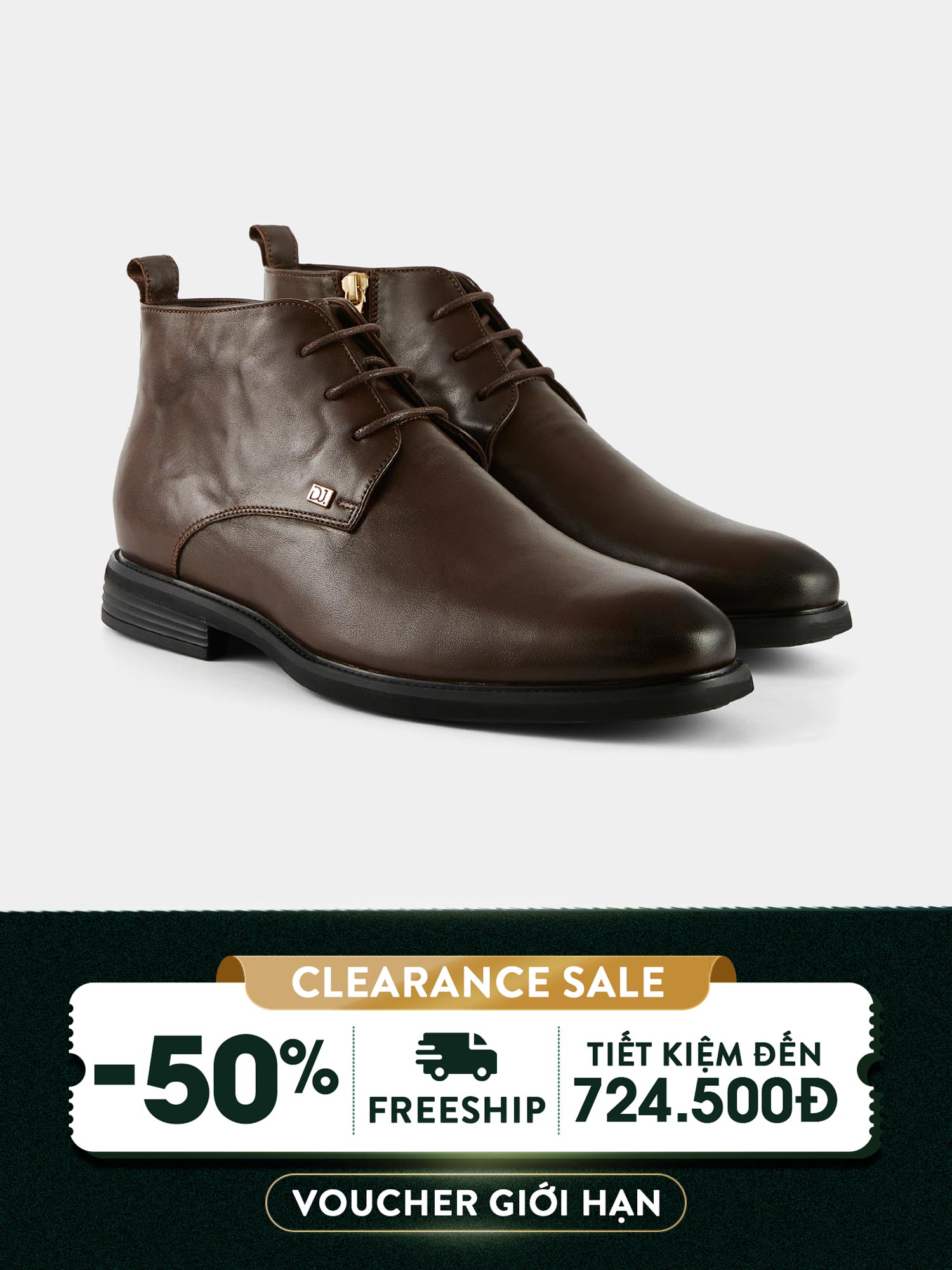 Giày Boots nam ELEGANT Boots - Nâu 1501