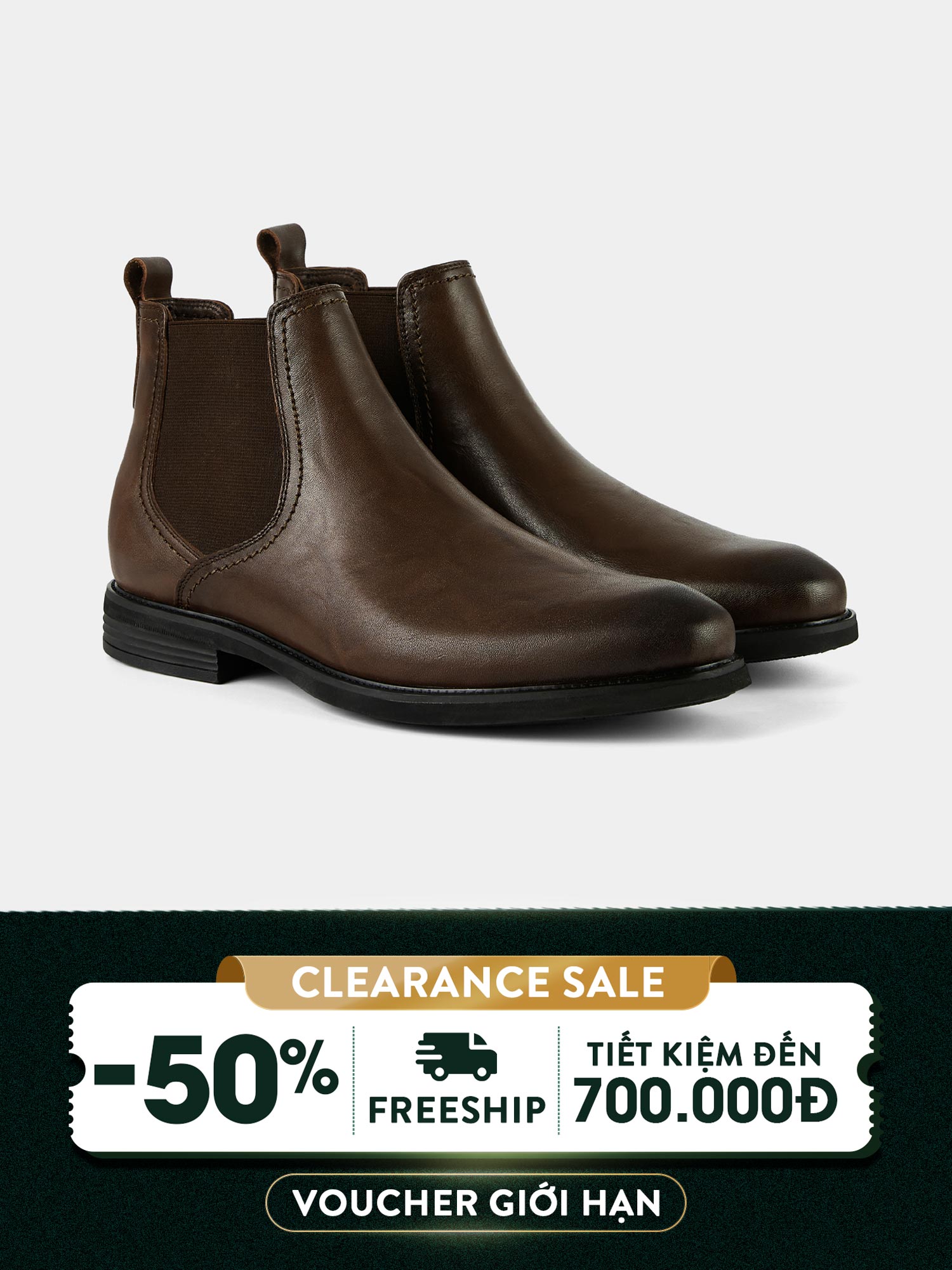 Giày Boots nam MATURE Chelsea Boots - màu Nâu 1501